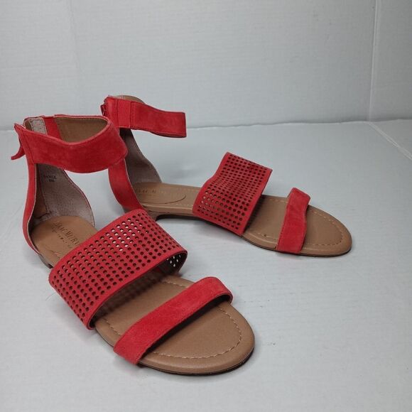 Isaac Mizrahi red ankle strap sandals size 8 - Picture 2 of 10